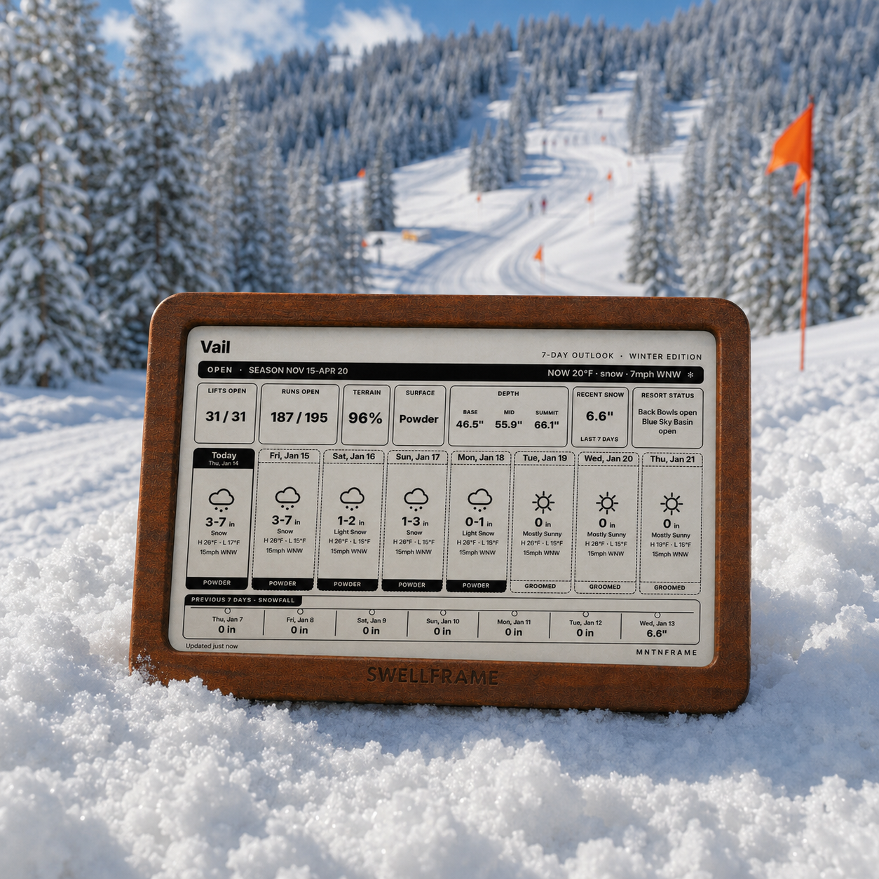 Swellframe Smart Multi-Sport Forecast Display
